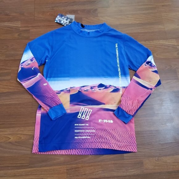 BeenTrill Harvey Nichols Mr. Hare Long Sleeve Graphic Print Tee Shirt S Blue New - Picture 1 of 6